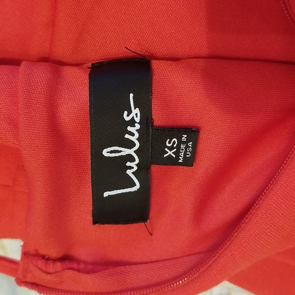 Lulu's dress XS orange-red, fully lined, adjustable straps, zipper in back - Picture 9 of 15